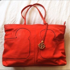 Tory Burch Amalie simple logo tote💥fire orange💥